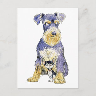 Carte postale Schnauzer & Kitten
