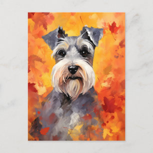 Carte Postale Schnauzer miniature Thanksgiving d'automne
