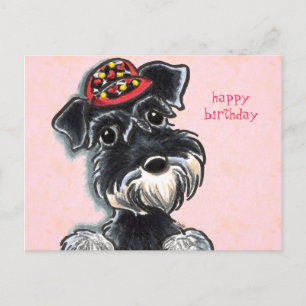 Carte Postale Schnauzer Red Casquette Off-Leash Art™