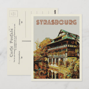 Carte Postale SchStrasbourg, illustration typique de la maison F