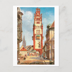 Carte Postale Schwabentor vintage à Fribourg, Allemagne