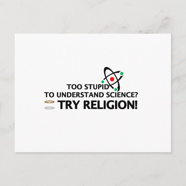 Carte Postale Science amusante contre religion (Devant)