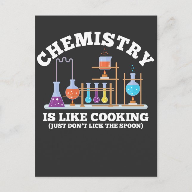 Carte Postale Science Chimiste Humour La chimie est comme la Cui (Devant)