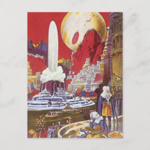Carte Postale Science-fiction vintage, la ville perdue d'Atlanti
