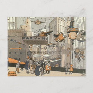 Carte Postale Science-fiction vintage Urban Paris, Steam Punk