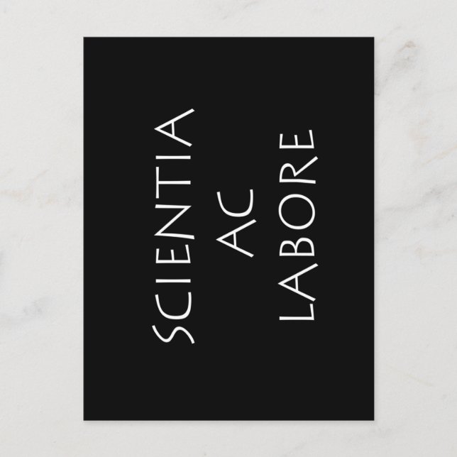 Carte Postale Scientia ac labore (Devant)