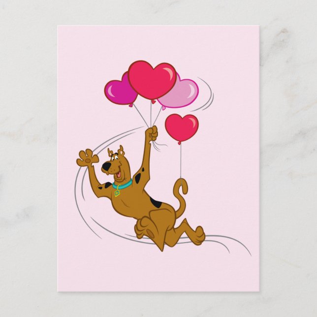 Carte Postale Scooby Doo - Ballons Coeur (Devant)