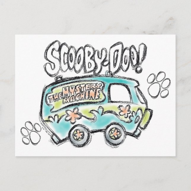 Carte Postale Scooby-Doo | Croquis de machine mystère (Devant)