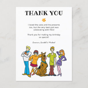 Carte Postale Scooby-Doo et la bande Merci pour l'anniversaire