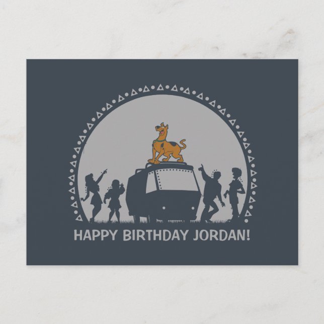 Carte Postale Scooby Doo Style Tribal Van Silhouette (Devant)