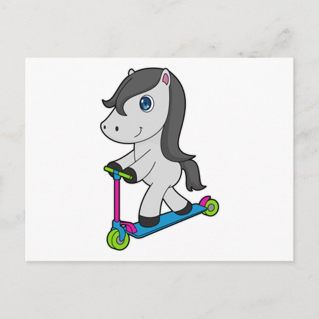 Carte Postale Scooter à cheval (Devant)