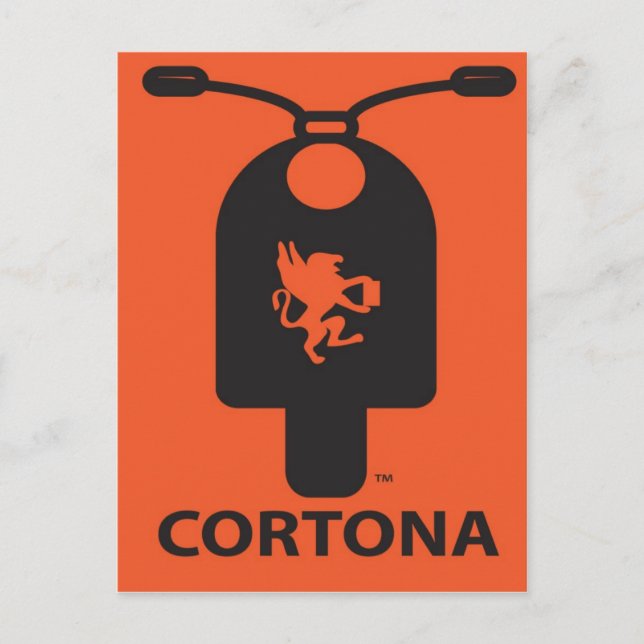 Carte postale Scooter Cortona (Devant)