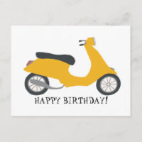 Scooter jaune mignon JOYEUX ANNIVERSAIRE SUR MESUR