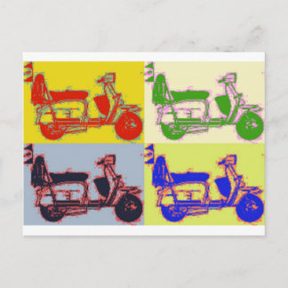 CARTE POSTALE SCOOTER POP ART