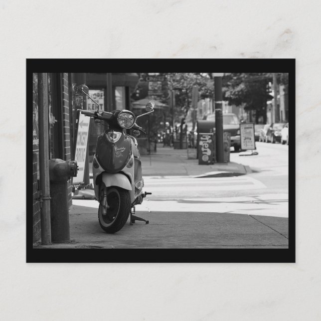 Carte Postale Scooter South Street BW (Devant)