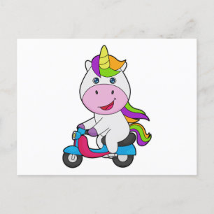 Carte Postale Scooter Unicorn