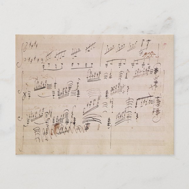 Carte Postale Score sheet of 'Moonlight Sonata' (Devant)