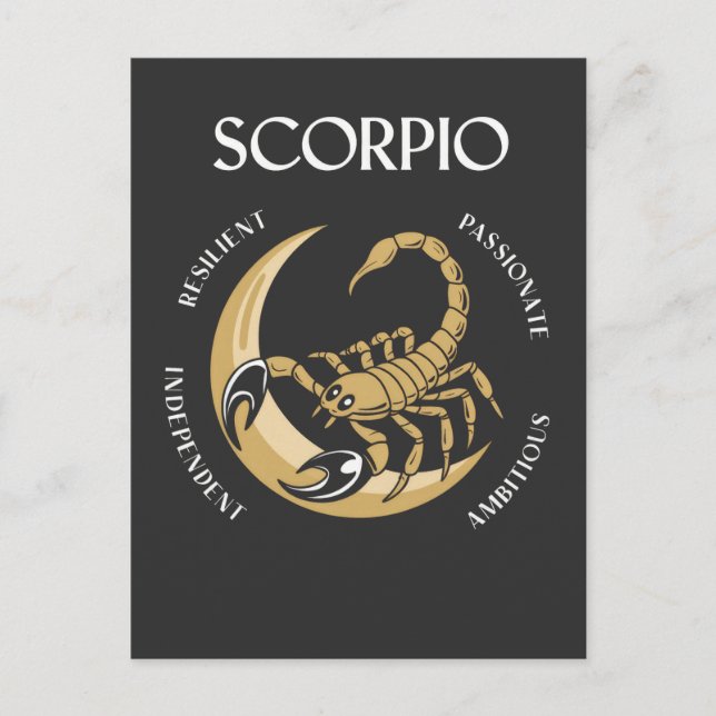 Carte Postale Scorpio Augmente Ambitieux Trait Concurrentiel Sco (Devant)