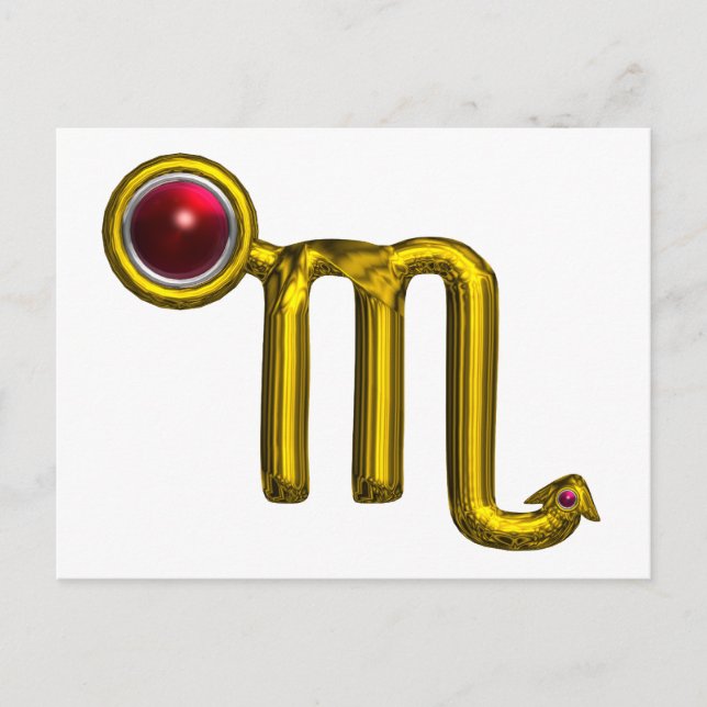 CARTE POSTALE SCORPIO / GOLD ZODIAC JEWEL D'ANNIVERSAIRE (Devant)