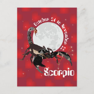 Carte Postale Scorpio October 24 à novembre 22 Postcard