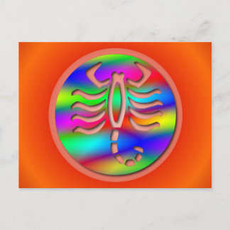Carte Postale Scorpio Rainbow Color Zodiac Scorpion