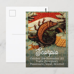 Carte Postale Scorpio Scorpion signe Zodiac Anniversaire