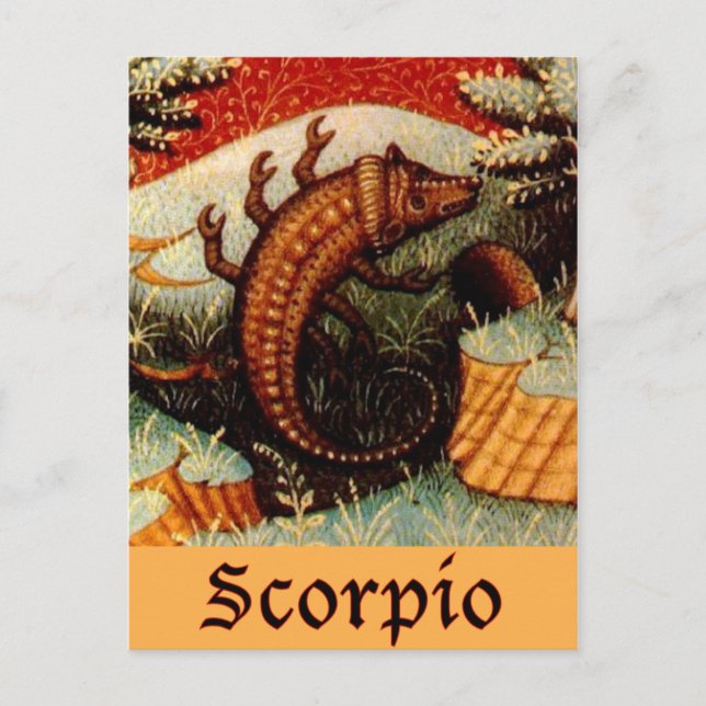 Carte Postale Scorpio, signe zodiaque (Devant)