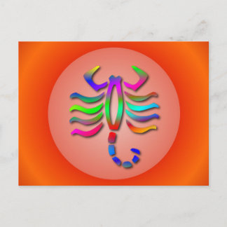 Carte Postale Scorpio Zodiac Star Sign Rainbow Picture