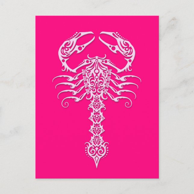 Carte Postale Scorpion tribal rose (Devant)