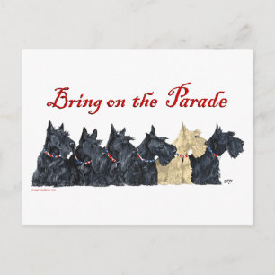 Carte Postale Scotties Tout en Rangée