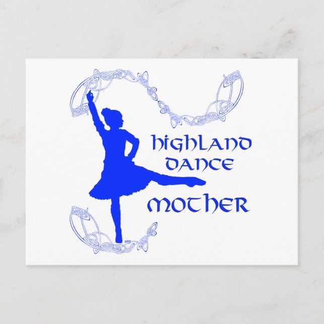 Carte Postale Scottish Highland Dance Mother - Bleu (Devant)