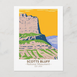 Carte Postale Scotts Bluff Monument National Nebraska Vintage