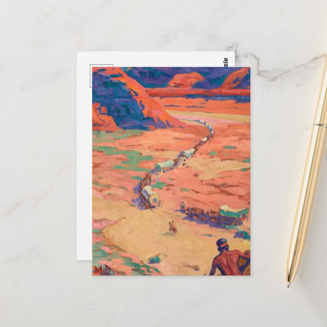 Carte Postale Scouter les intrus par Maynard Dixon (Devant/Arrière en situation)