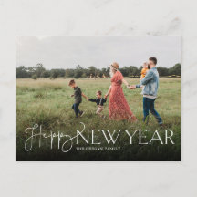 Carte postale Script and Sans Flat New Years