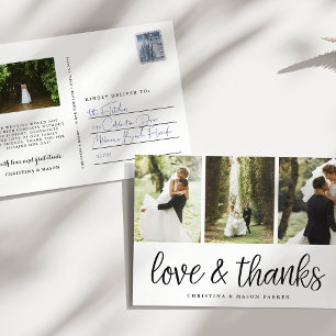 Carte Postale Script chic   Merci photo multi-Mariage