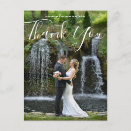 Carte Postale Script de calligraphie photo personnalisée mariage