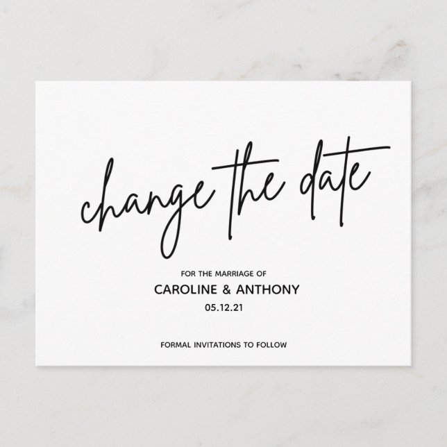 Carte Postale script de classe moderne modifier la date (Devant)