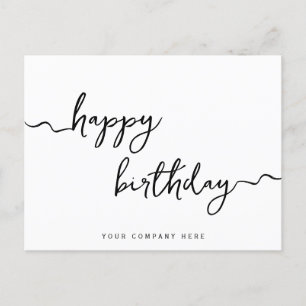 Carte Postale Script de signature professionnelle Anniversaire E