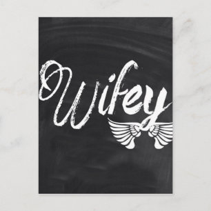 Carte Postale script de tableau moderne lune de miel wifey