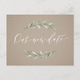Carte Postale Script de verdure Kraft enregistrer la nouvelle da