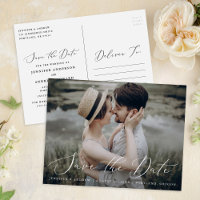 Script Delicate Photo Wedding Enregistrer La Date