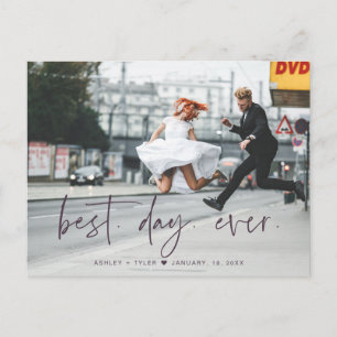 Carte Postale Script élégant Merci photo Mariage