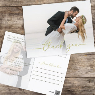 Carte Postale Script Gold Calligraphie moderne Simple Deux photo