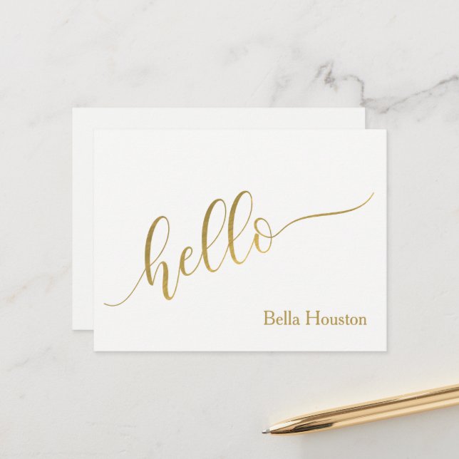 Carte Postale Script "Hello" personnalisé (Devant/Arrière en situation)