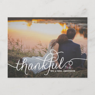 Carte Postale Script Lovely Reconnaissant Photo de remerciemen