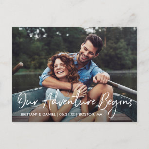 Carte Postale Script manuscrit Aventure commence enregistrer la 