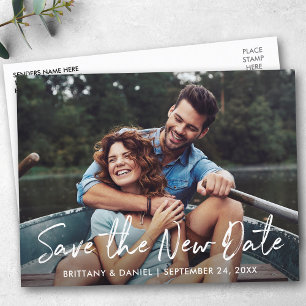 Carte Postale Script manuscrit Enregistrer la nouvelle photo Dat