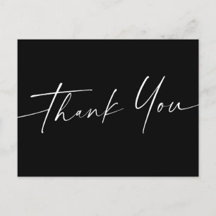 Carte Postale Script manuscrit merci élégant noir