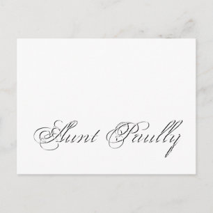 Carte Postale Script minimaliste Joli Monogramme 3d