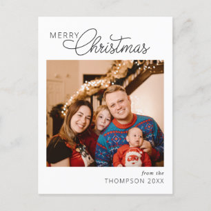 Carte Postale Script moderne Joyeux Noël Photo Noël